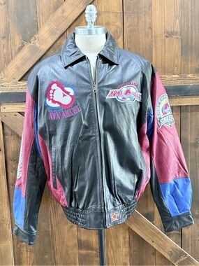 Vintage JH Design Colorado Avalanche 2001 Stanley Cup Champs leather jacket XL
